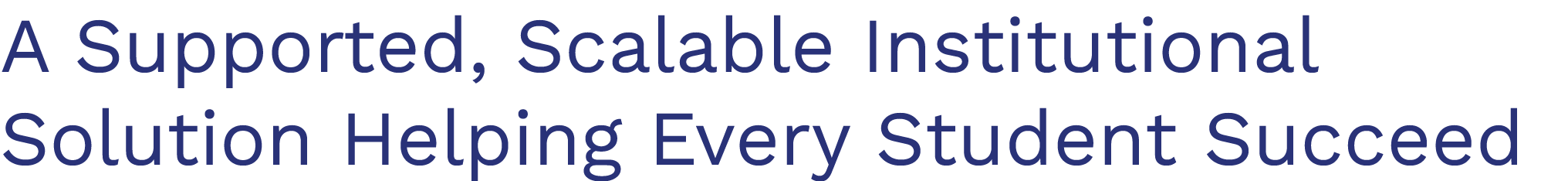 A Supported, Scalable Institutional Solution Helping Every Student Succeed