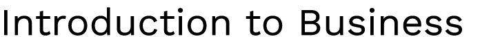 Introduction to Business 