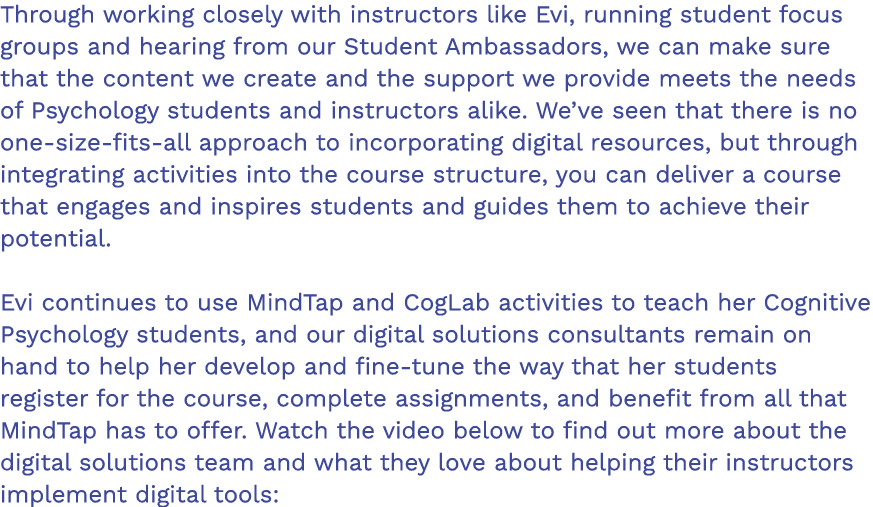 Through working closely with instructors like Evi, running student focus groups and hearing from our Student Ambassad...